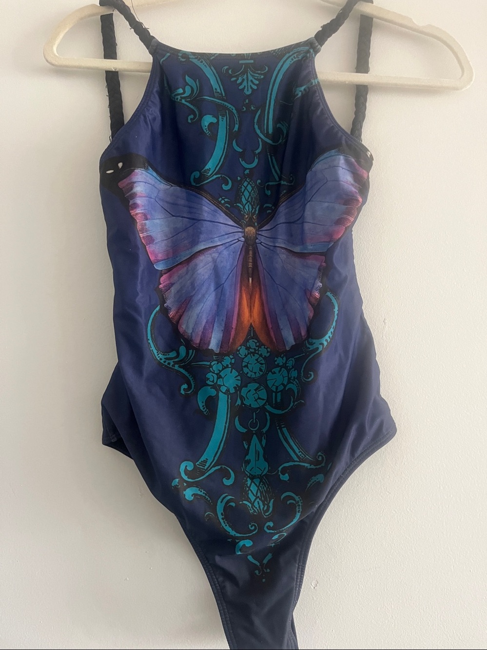 Navy Butterfly Print One-Piece Swimsuit